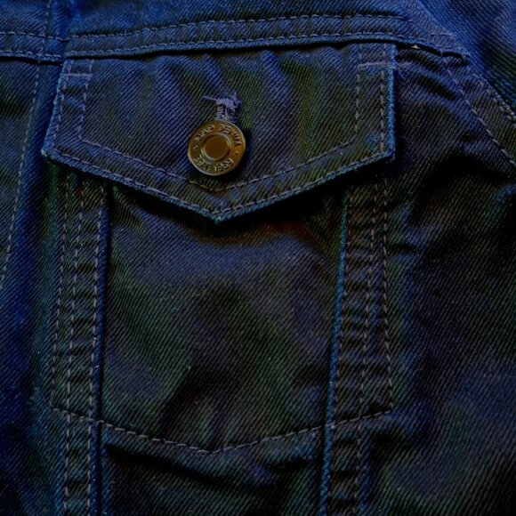 GAP 1969 DENIM jeans jacket Sz XS SIDE POCKETS DARK BLUE made INDIA A REAL GEM - Picture 2 of 9